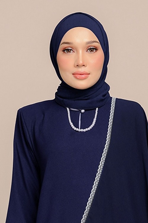 Dinda plain shawl in Navy Blue