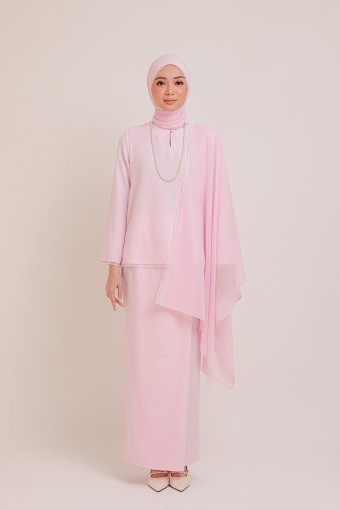 Dinda Light Pink With  Lace Shawl