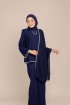 Dinda Navy Blue with Lace Shawl