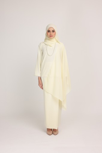 Dinda Light Yellow with Lace Shawl