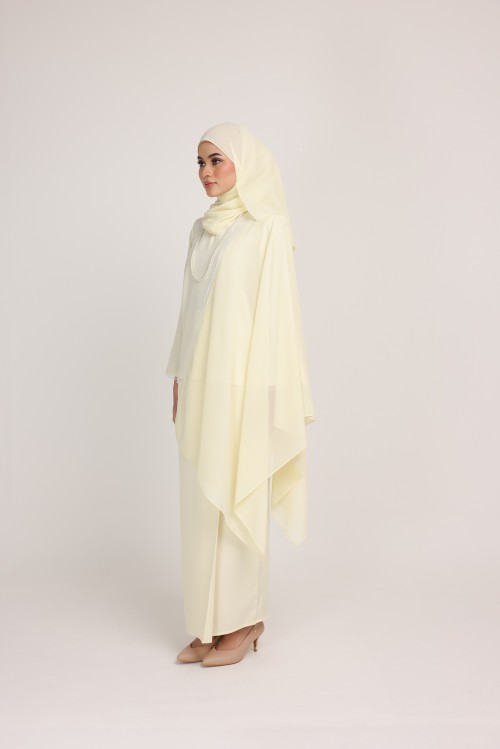 Dinda Light Yellow with Lace Shawl