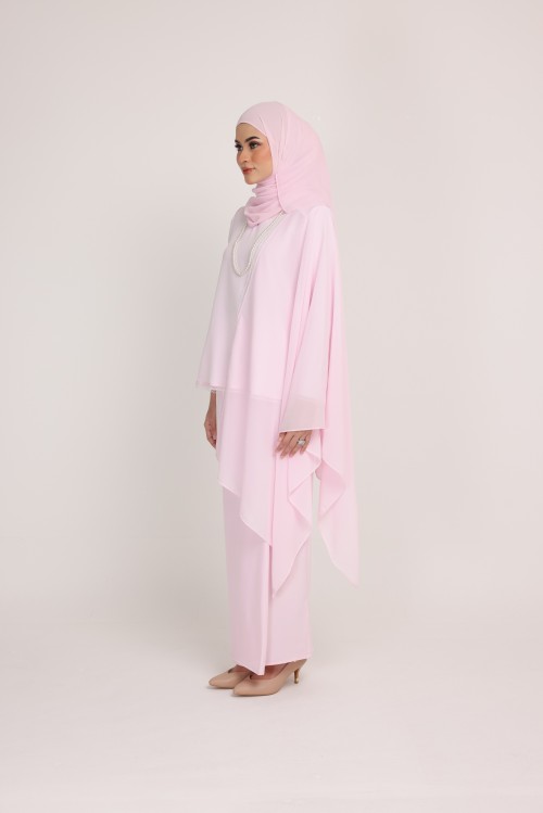 Dinda Light Pink With  Lace Shawl