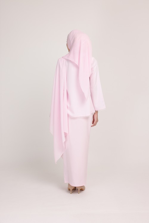 Dinda Light Pink With  Lace Shawl