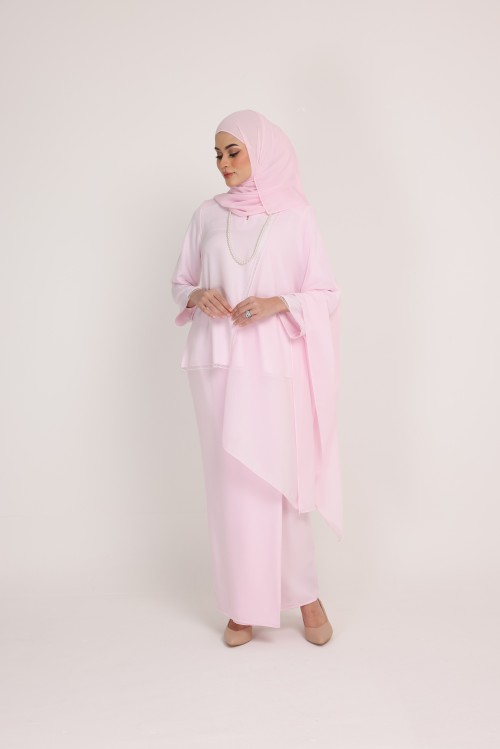 Dinda Light Pink With  Lace Shawl