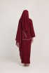 Dinda Maroon with Lace Shawl