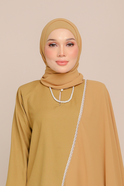 Dinda Plain Shawl in Olive Mustard